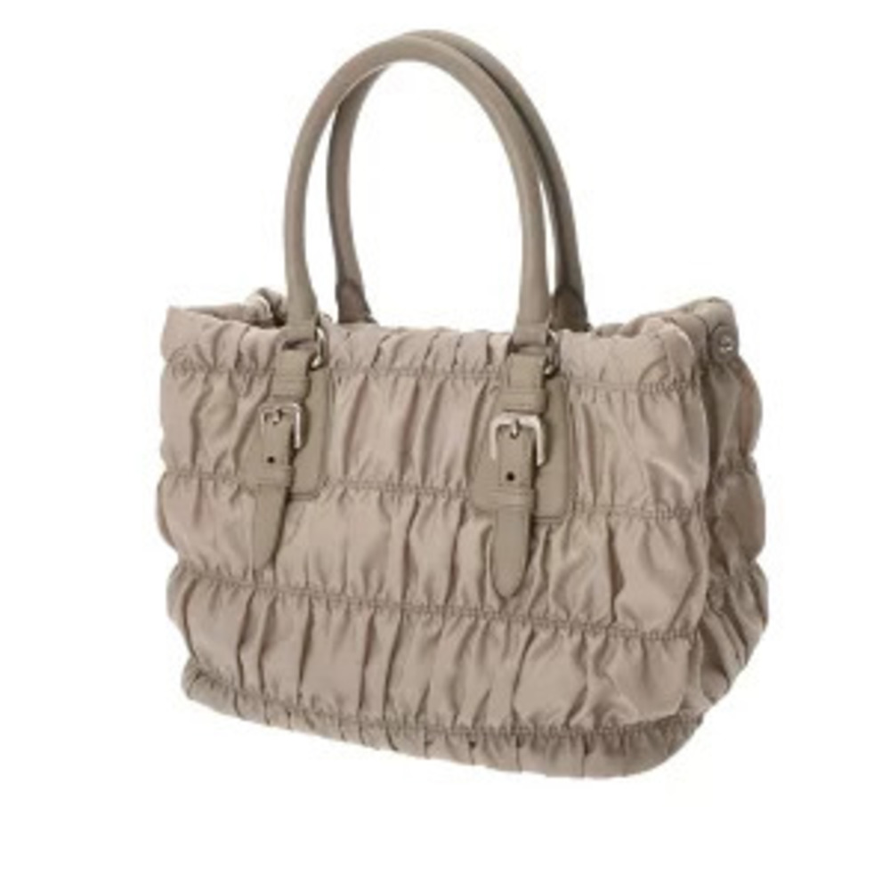 Prada Gaufre Tessuto leather convertible tote Beige Tan - Picture 2 of 9